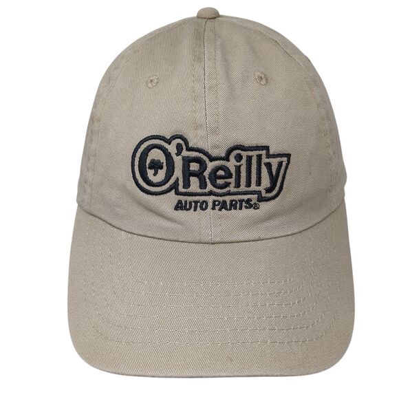 O'Reilly Auto Parts Strapback Hat Tan One Size Adjustable Embroidered Cotton - Picture 1 of 8